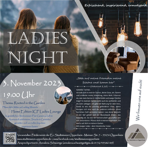 Ladies Night 3. November 2023 in der Ev. Stadtmission Oppenheim